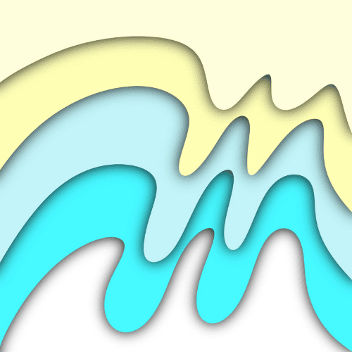 Papercut Abstract Yellow Aqua Blue Background