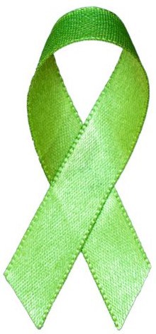 Green Fabric Ribbon Crossed For Mental Health Awareness