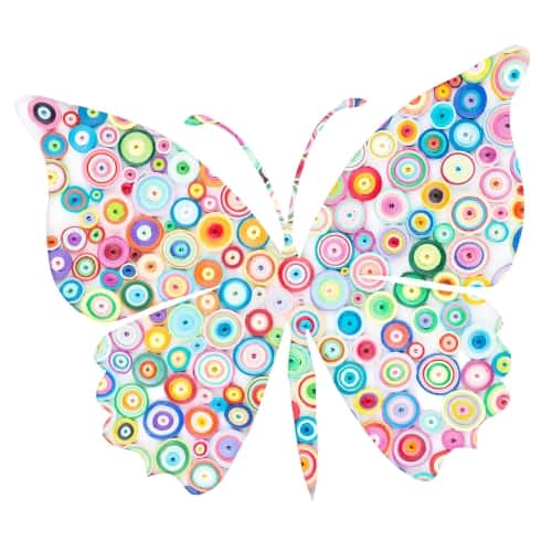 Multicolor Butterfly Outline Over Paper Quilling
