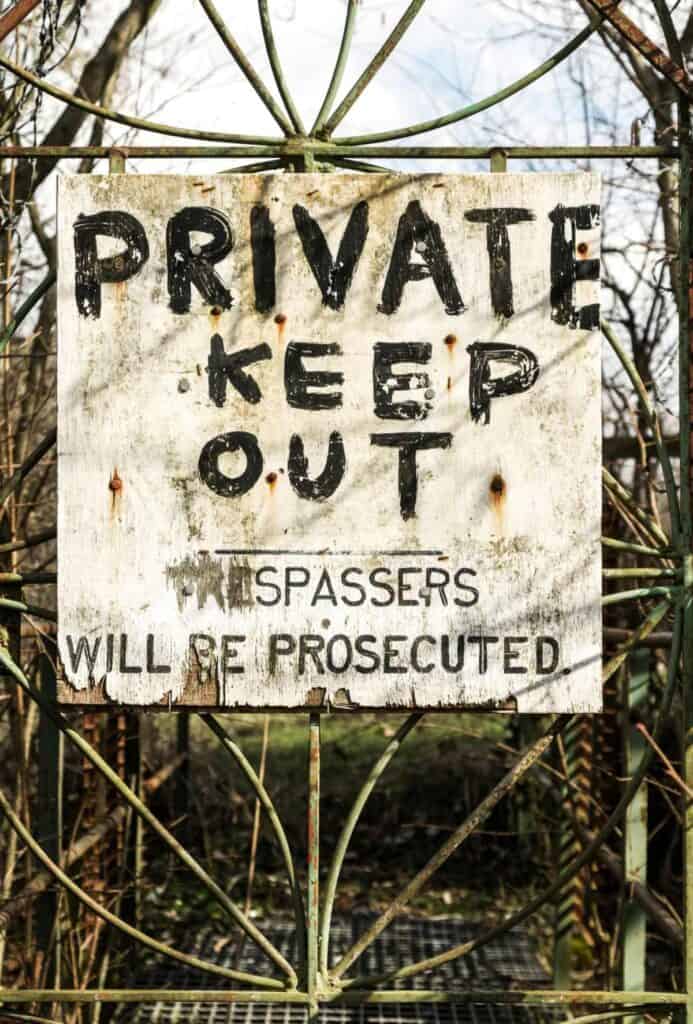 Private Keep Out Sign. There's More Than 2 Sides Of The Simple Neighborhood Fence