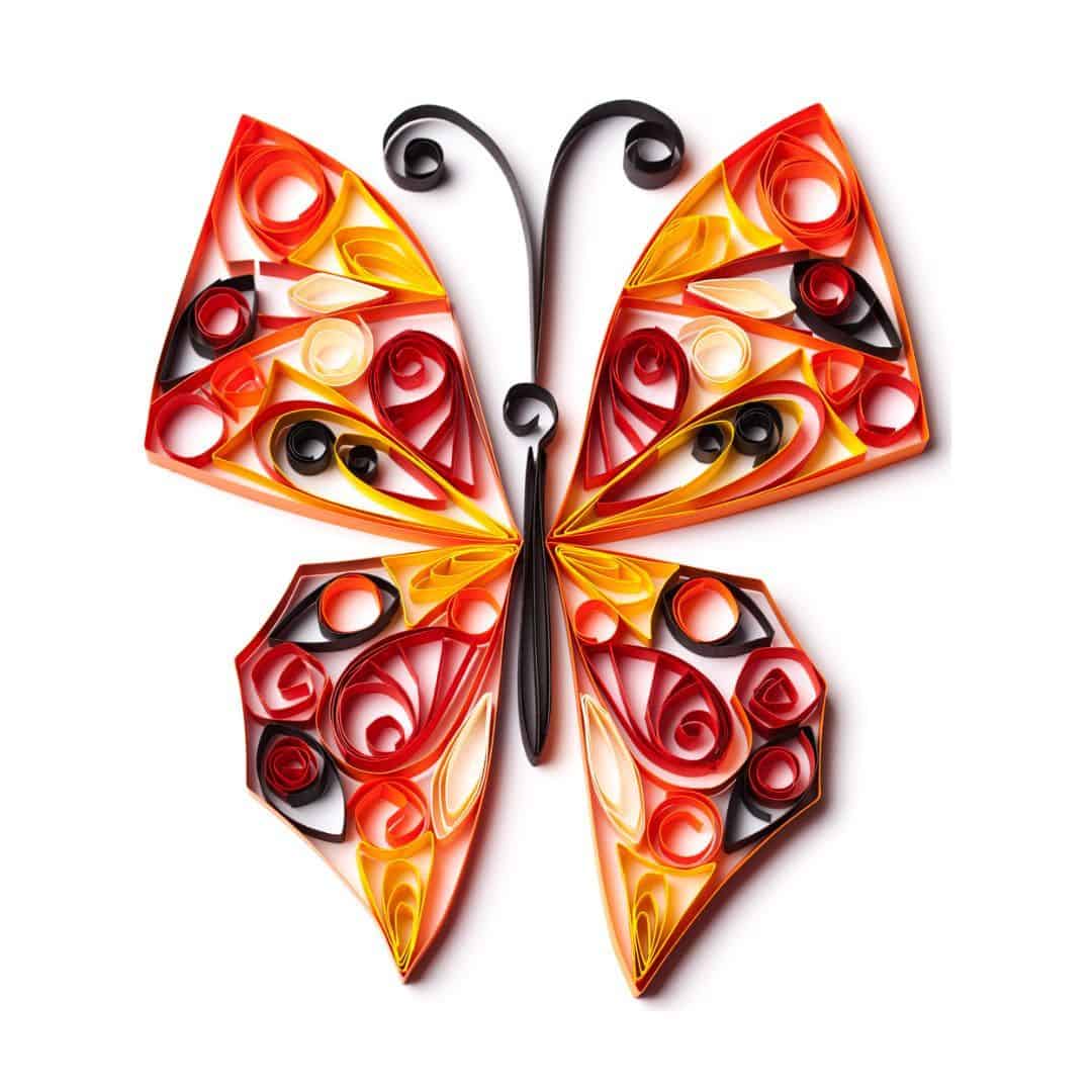 Quilling Monarch Butterfly White Background
